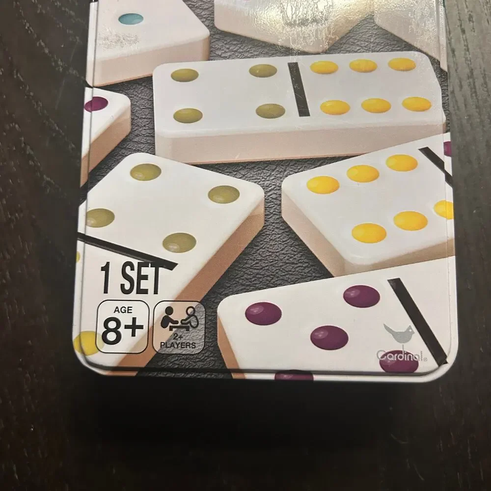 Double-Six Dominoes 1 Set in Tin Metal Box - 2 Missing